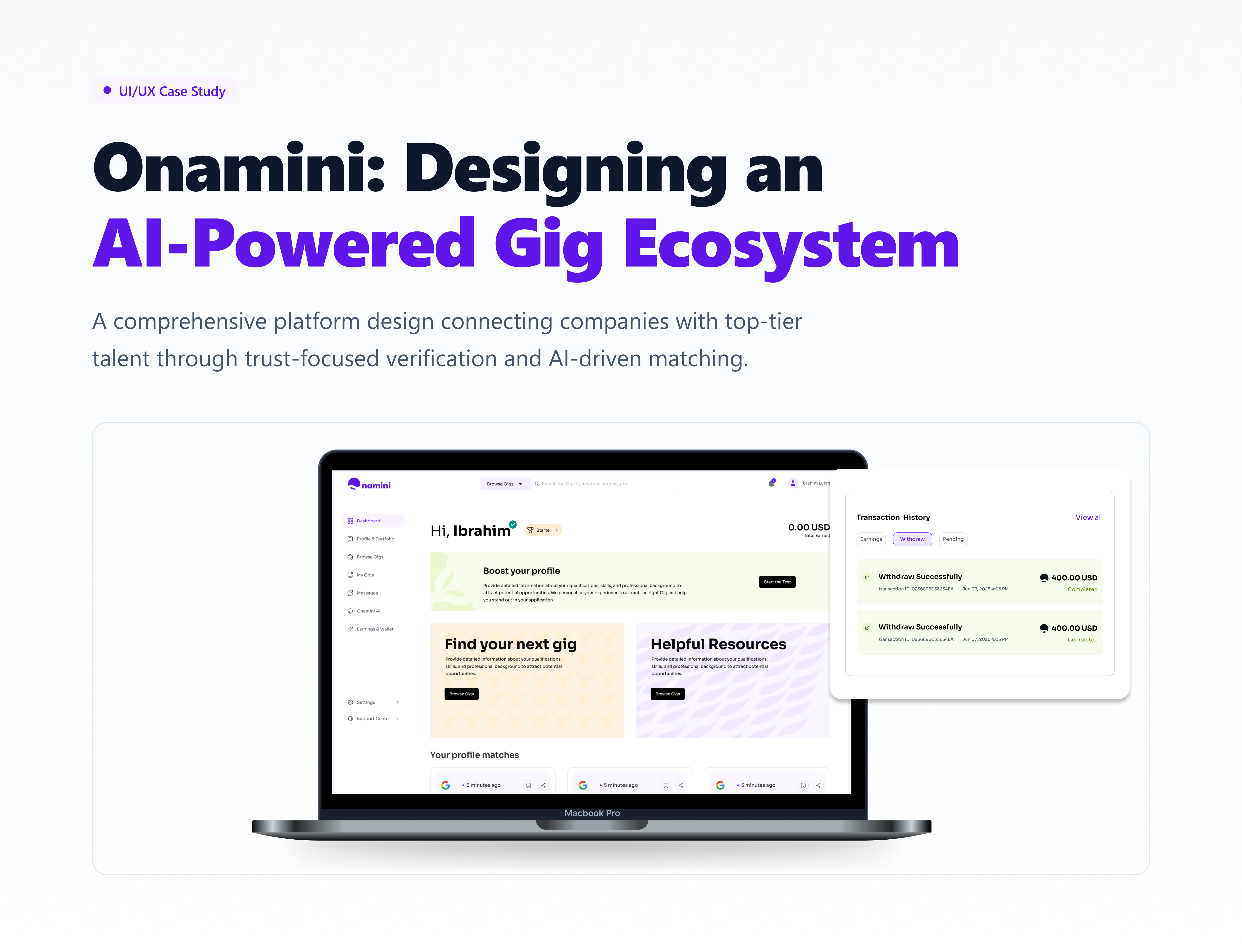 Onamini Project Mockup